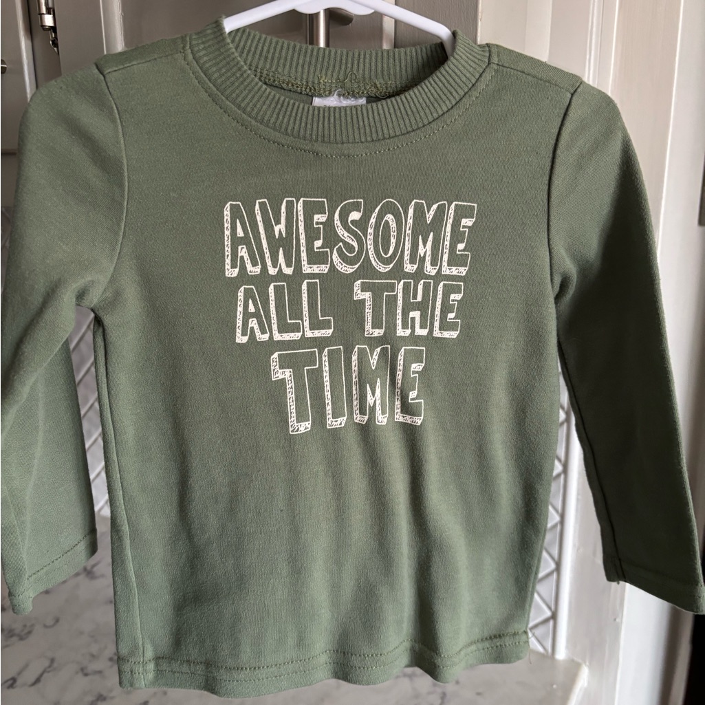 Kids Long Sleeve Shirt With Awesome All The Time Print